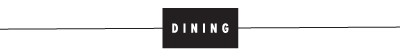 Image that says dining. Listed below are restaurants in the same location as the Sharper! Conference.
