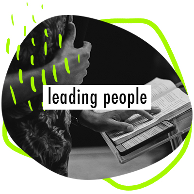 Leading people workshops.